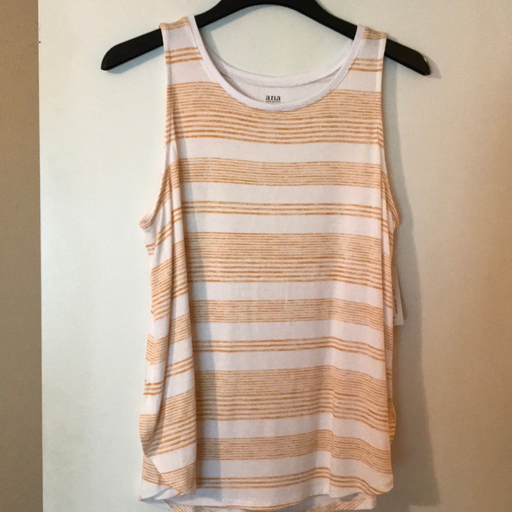 White and gold striped tank top